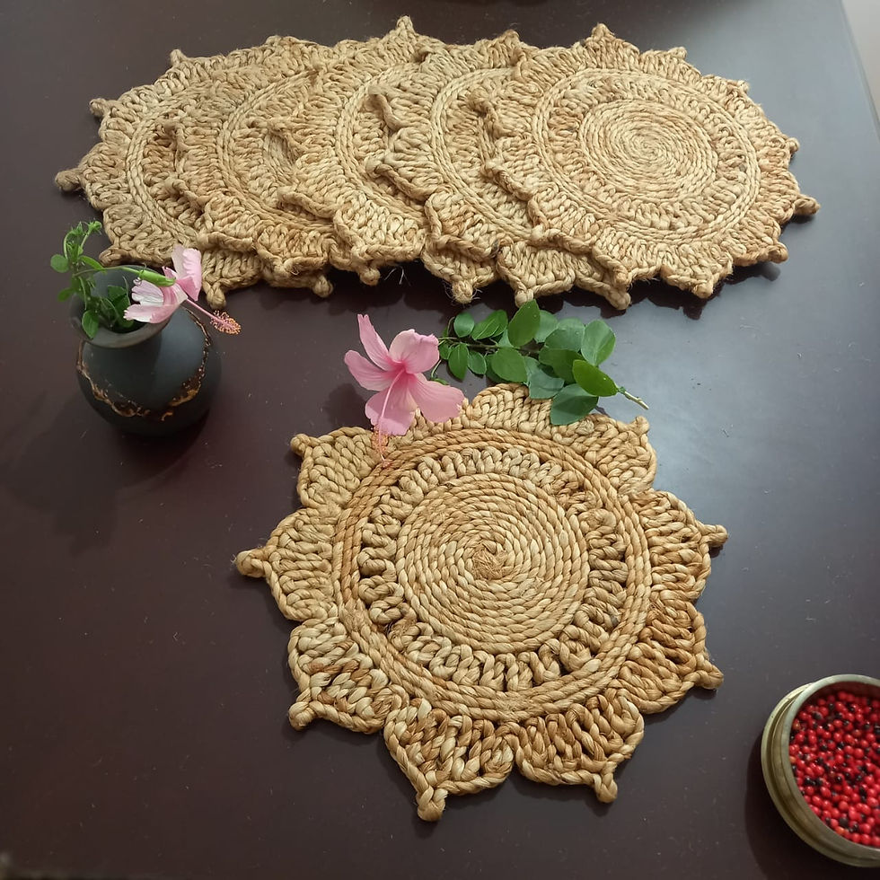 Jute placemat round placemat handmade 100% natural fibre