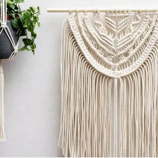Décoration Intérieure : Porte-Plante en Macramé 'Bombay' - Fait main - Made in India