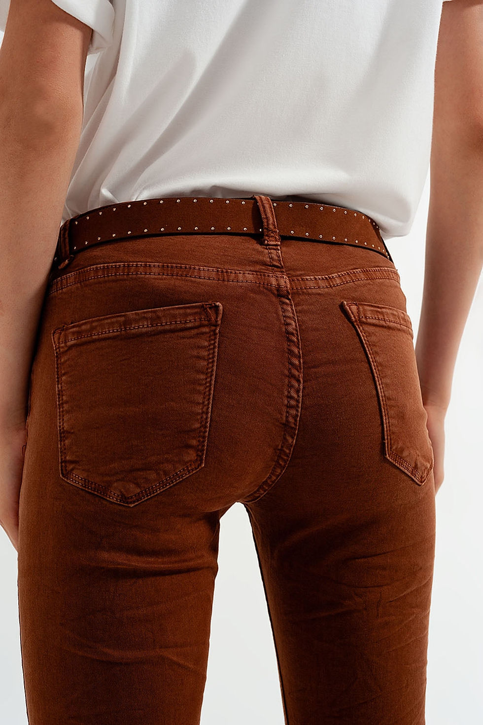 Thumbnail: High Waisted Super Skinny Pants in Camel