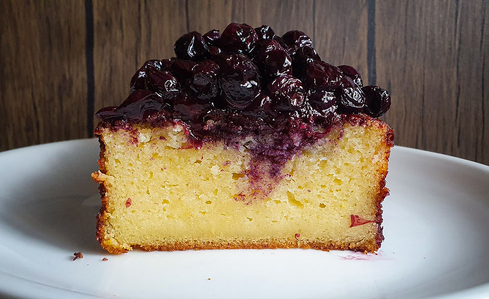 Roasted Blueberry Olive Oil Cake
