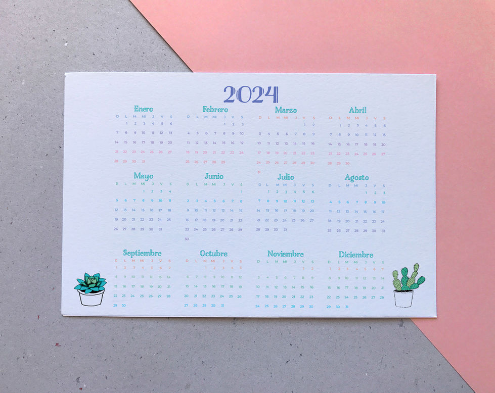 Calendario horizontal español