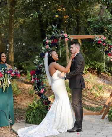 Bride hollywood waves Black hairstyle hair and makeup by tampa makeup artist