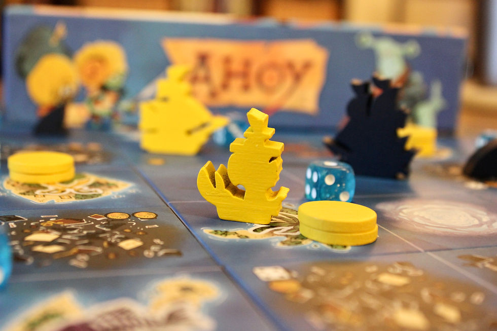 Ahoy board game wooden meeples kyle ferrin leder games asymmetric strategy game