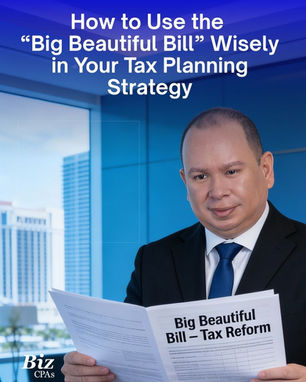 How to Use the “Big Beautiful Bill” Wisely in Your Tax Planning Strategy