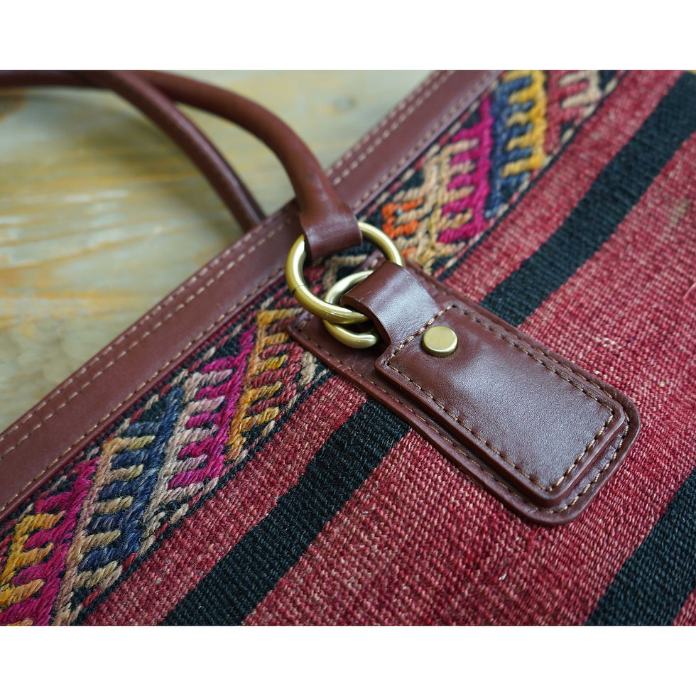 Thumbnail: 土耳其Kilim地氈真皮袋(大袋)#KILIM005