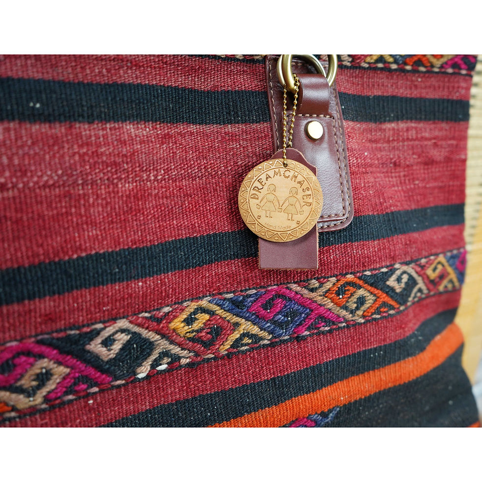 Thumbnail: 土耳其Kilim地氈真皮袋(大袋)#KILIM005