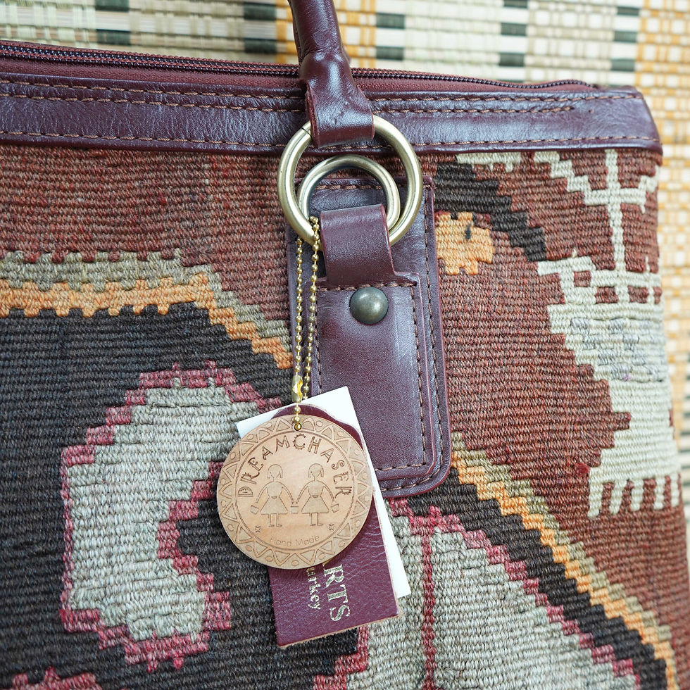 Thumbnail: 土耳其Kilim地氈真皮袋(大袋)#KILIM011