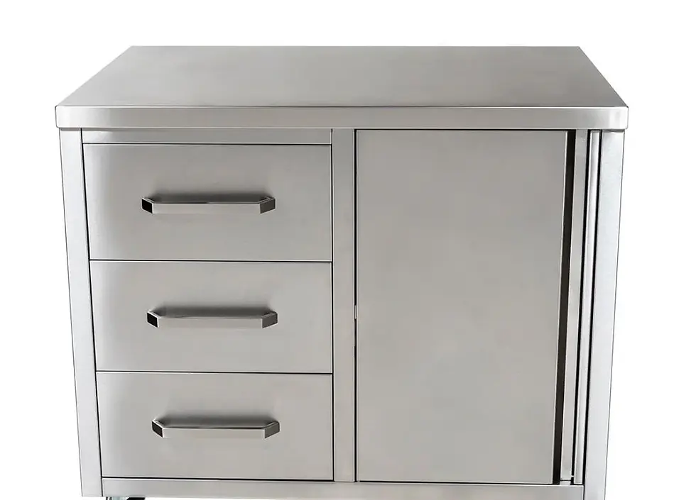 Stainless Steel Service Counter With Drawers - 1200mm x 700mm x 900mmH