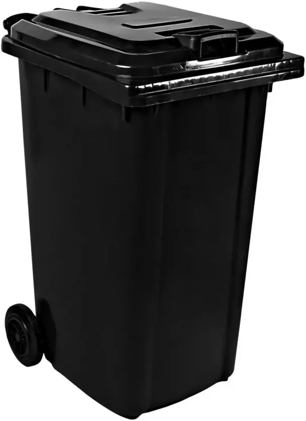 Black Rubbish Bin 90