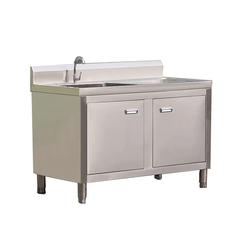 Double Bowl Sink Cabinet - 1700mm x 700mm x 900mmH - RHS WORK AREA