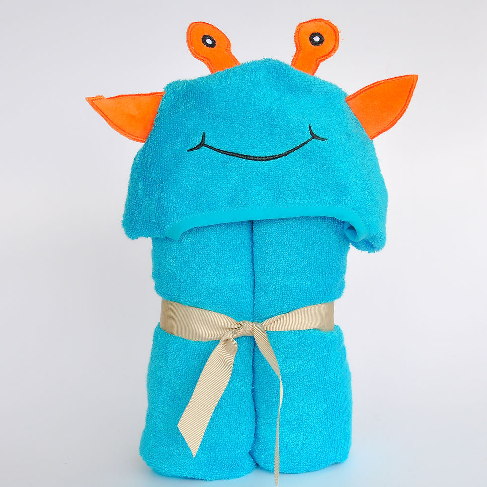 ภาพขนาดย่อ: Bamboo Rayon Alien Hooded Turkish Towel:Little Kid