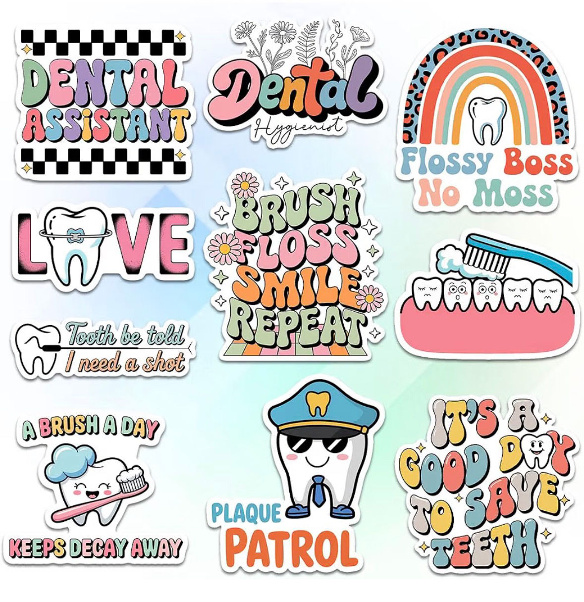 10 pc Dental Sticker Pack