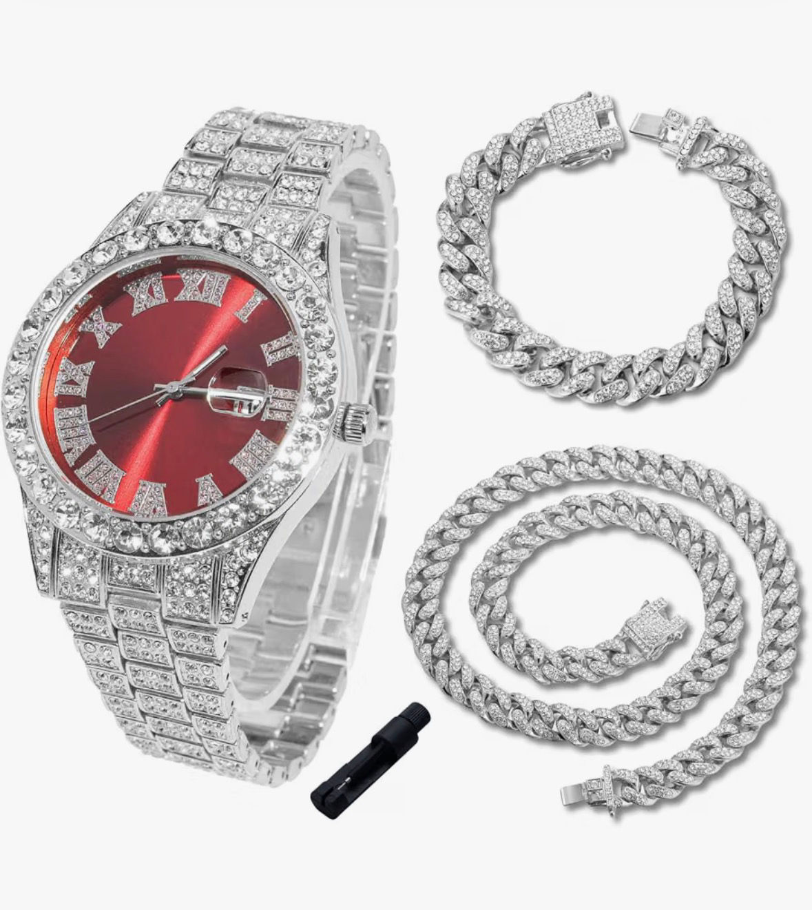 3 pcs Blinged out Jewelry Set for Boys 
