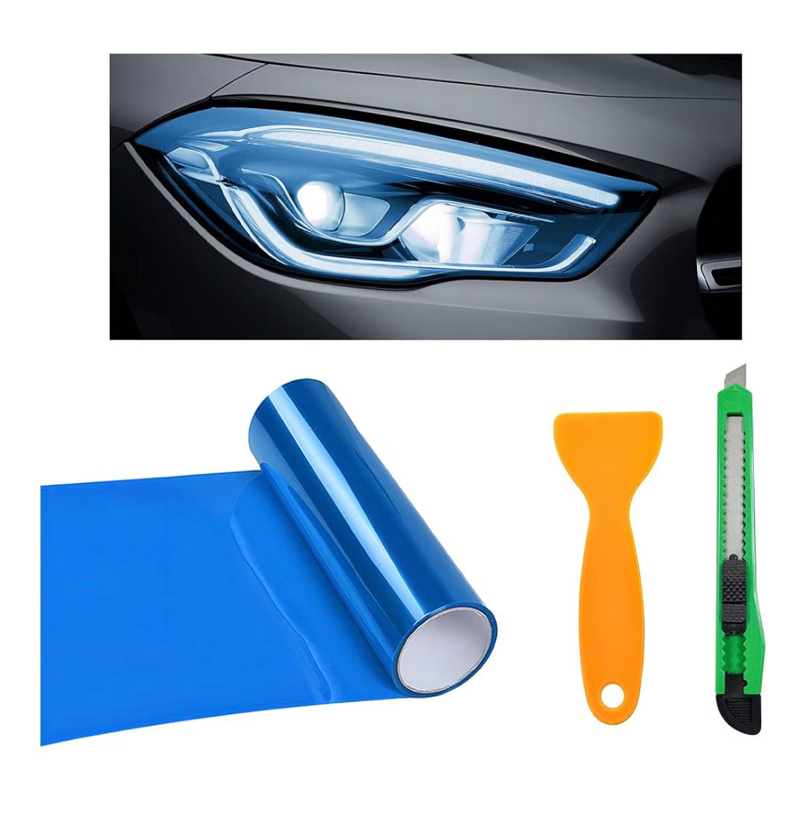 12x48 Tint Vinyl Wrap Film Roll - Blue