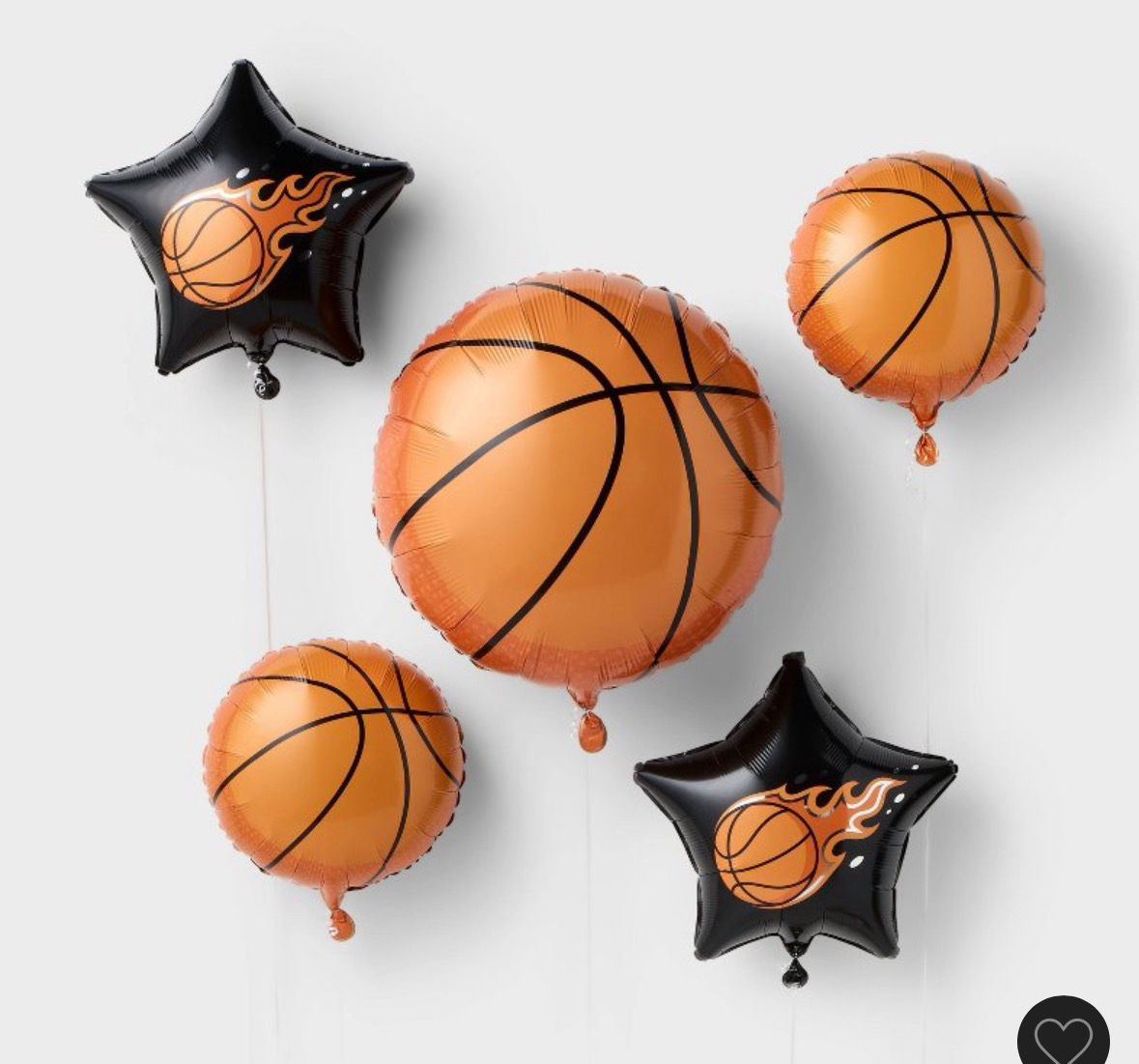 5 Pack Basketball Ballon Bundle  with Balloon Weight