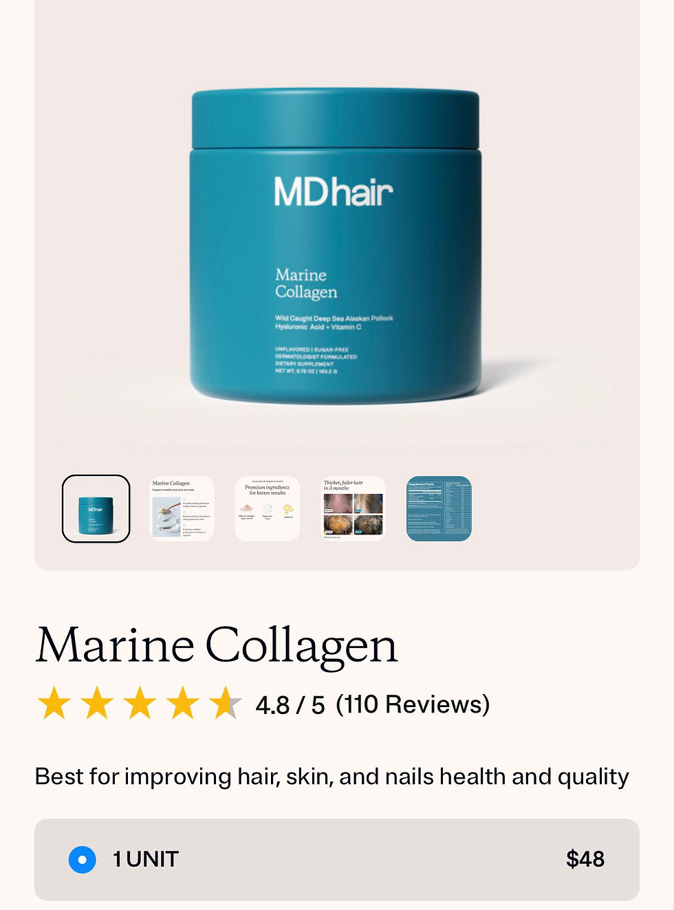 Thumbnail: MDhair Marine Collagen for Men