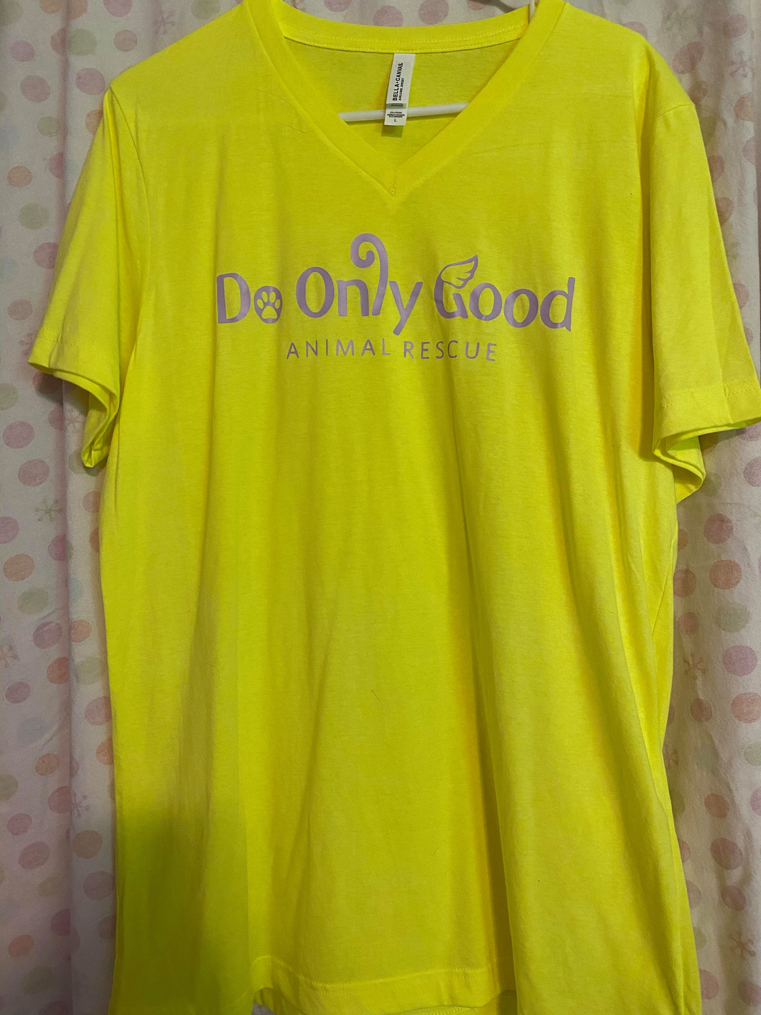 V-Neck Neon Yellow Short Sleeve T-Shirt