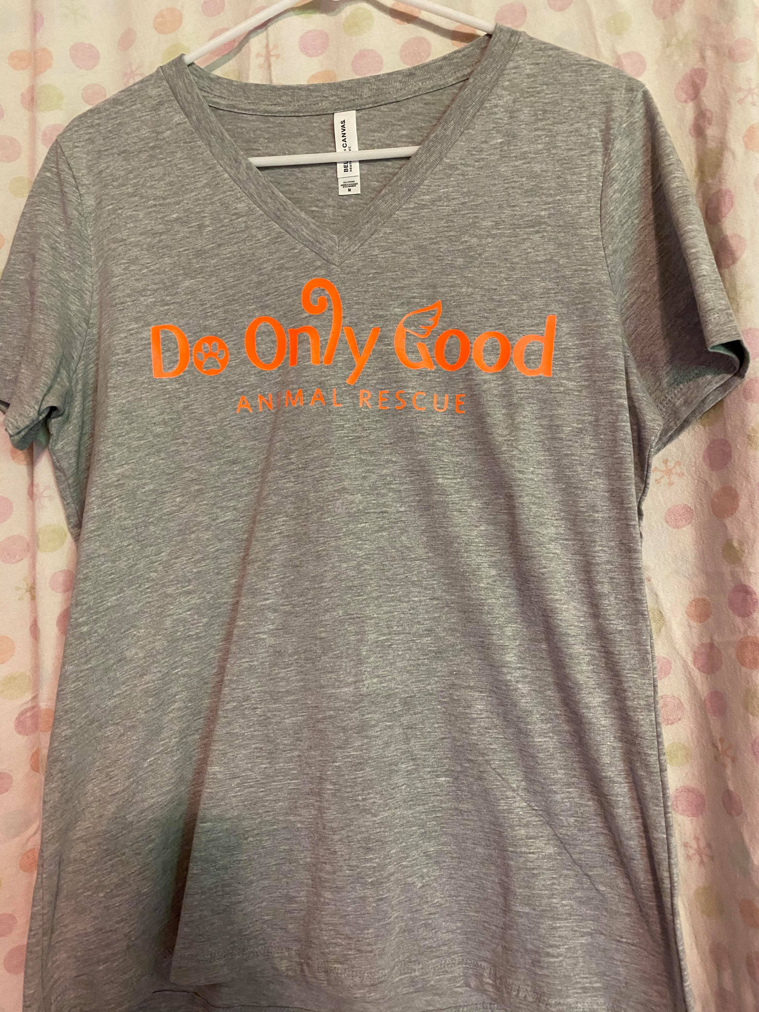 V-Neck Light Grey Short Sleeve T-Shirt