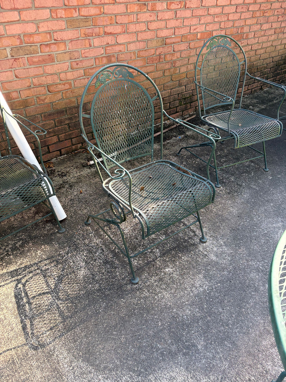 Thumbnail: LF400 Vintage Patio Set Table with 6 Chairs