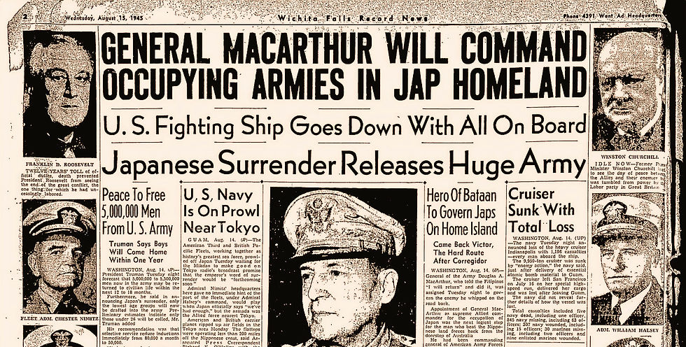 The Wichita Falls Record News reported the sinking of the USS Indiannapolis