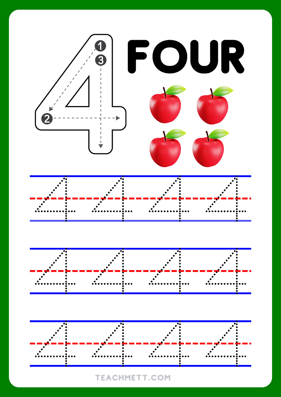 Thumbnail: Numbers 1-10 Tracing Workbook- Fruits