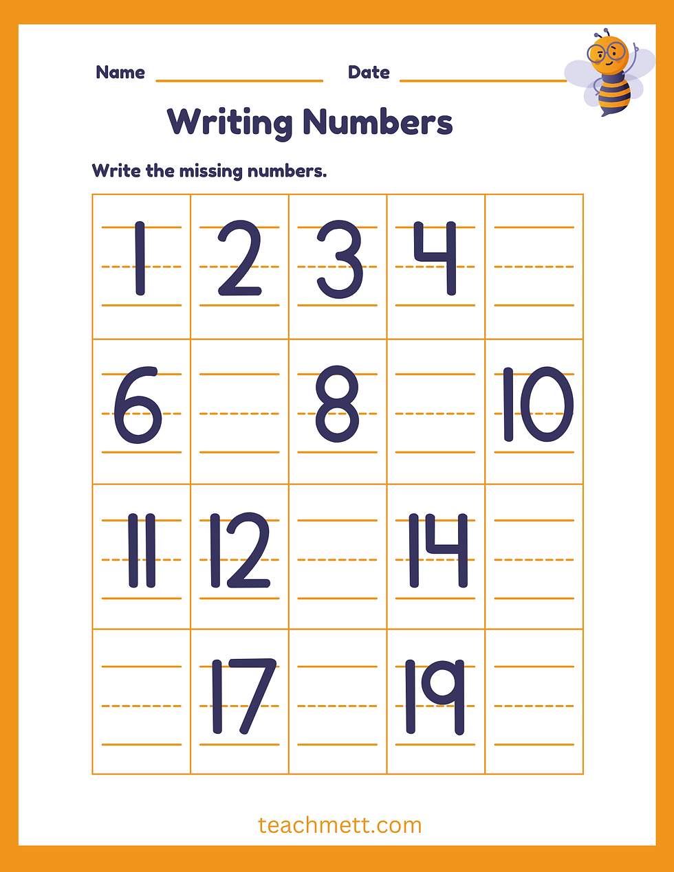 Thumbnail: 1-20 Missing Numbers Workbook