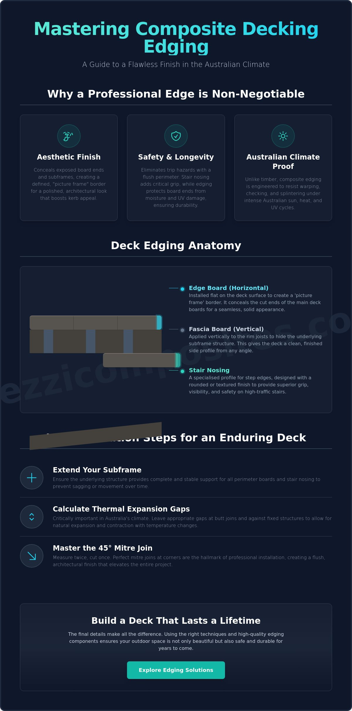 Installing composite decking edging