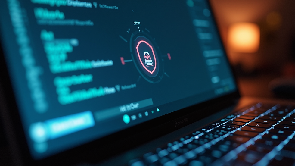 Close-up view of a laptop screen displaying a VPN connection interface