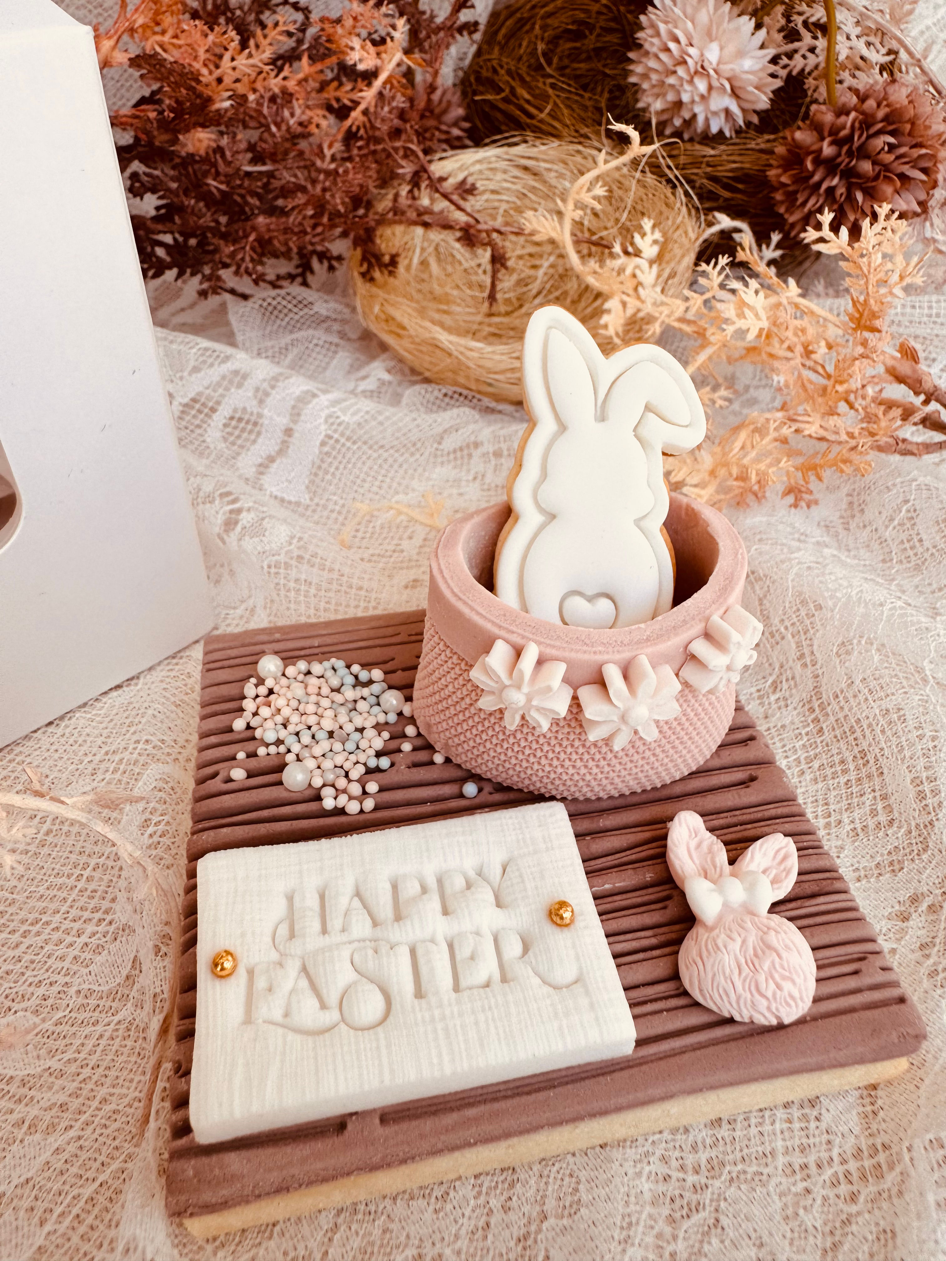3D COOKIE - PINK BUNNY BASKET