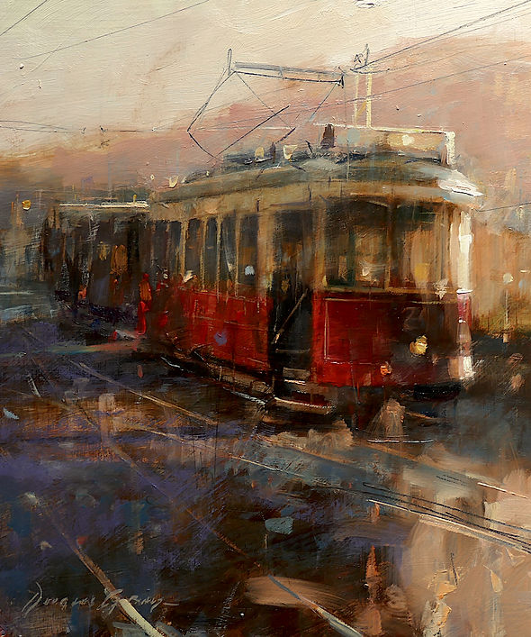 Red Tram, Soller by Douglas Gray