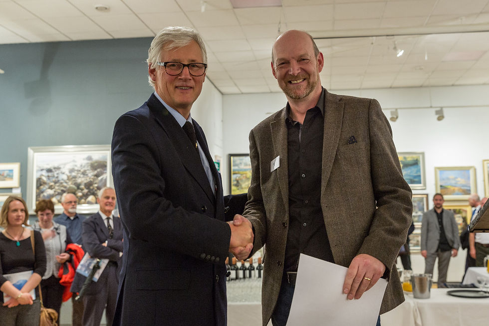 Douglas accepting Award Mall Galleries Winner Artists magazine Award 2014 London