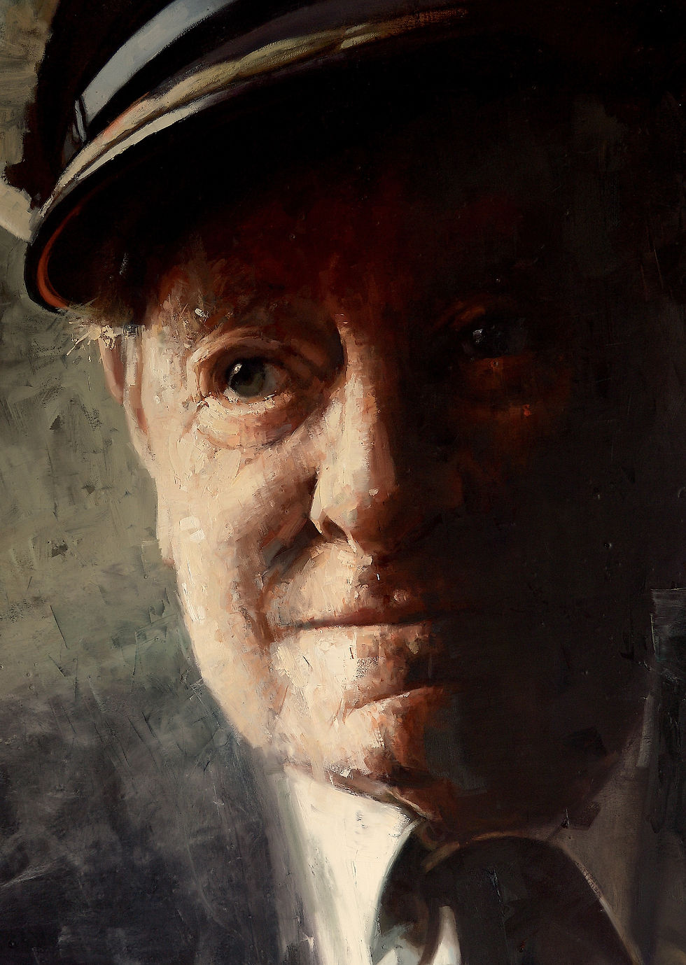 Captain Syd Smith Portrait by Douglas Gray Artist RSMA Art Exhibition Mall Gallery London 2011