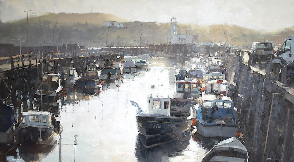 Fading Light Scarborough painting by Douglas Gray Artist Royal Society Of Marine Artists wins Russel & Chapple Award