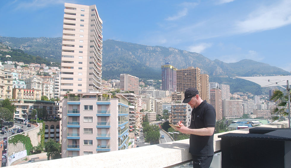 Douglas Gray artist Sketching Fairmont Hotel Monte Carlo Art