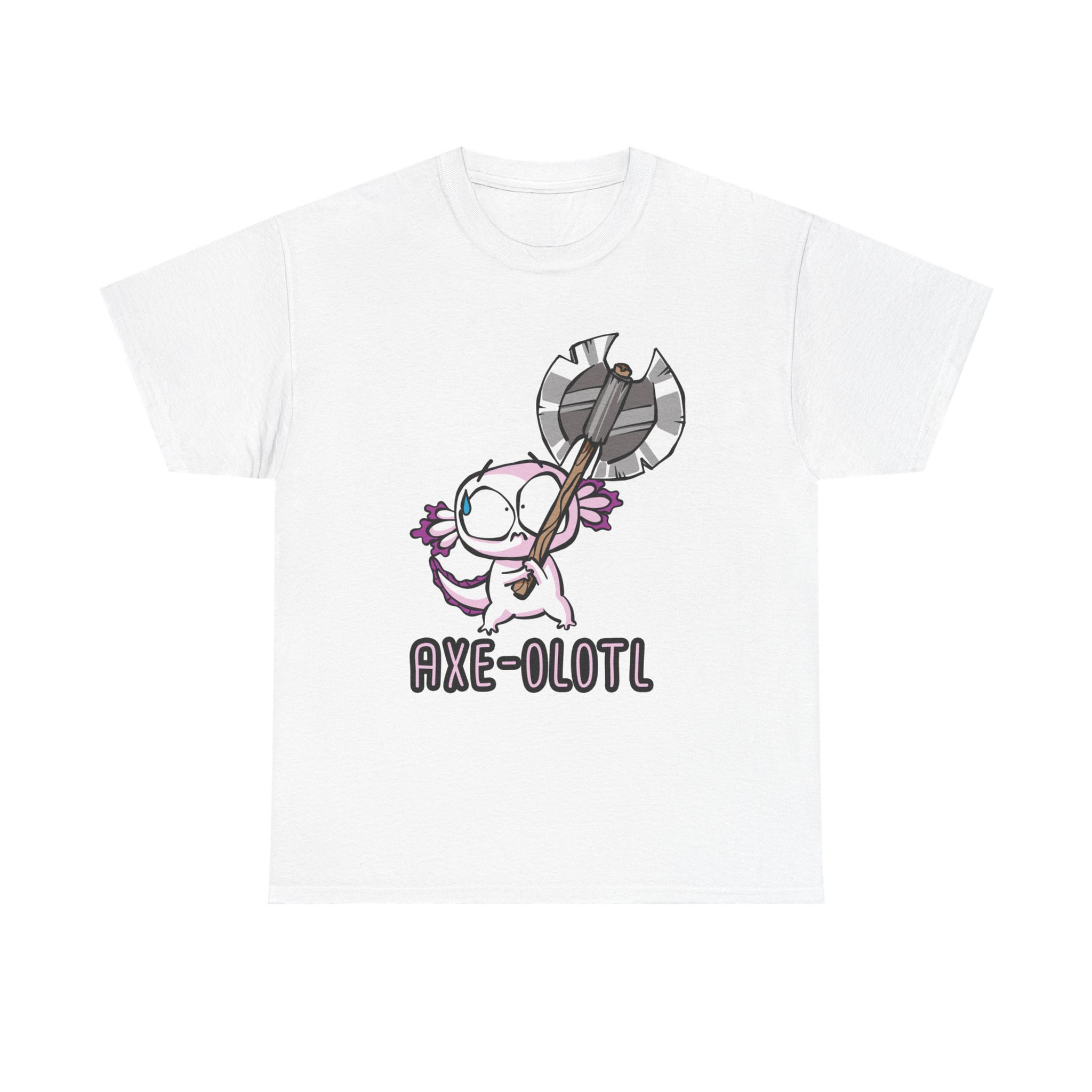 Cute Axolotl Graphic Tee, Role Playing, "Axe-Olotl"