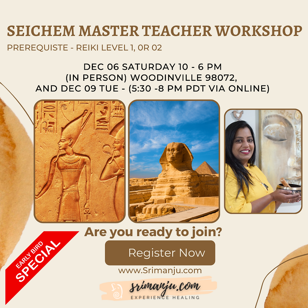 Seichem Reiki Level 1,2,3 Master Teacher Level