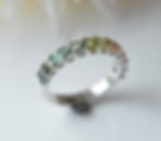 Thumbnail: Multi-color rainbow tourmaline 14K gold statement ring