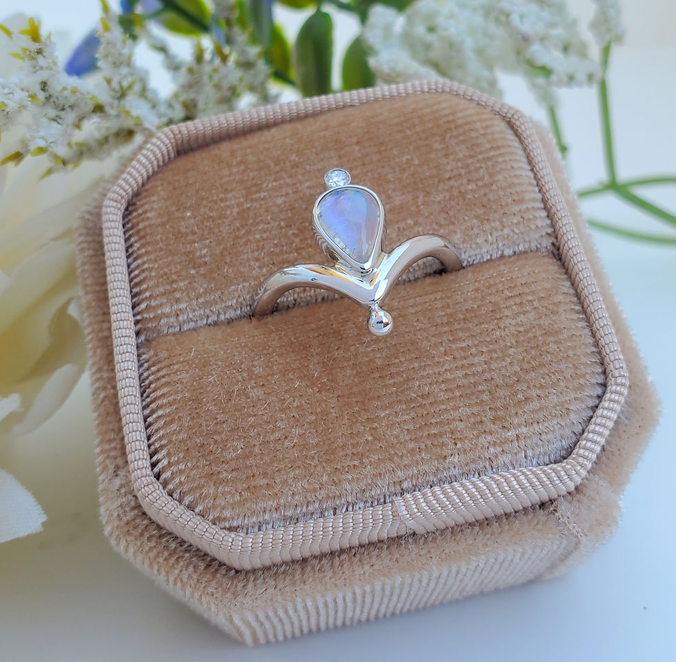 Thumbnail: Moonstone Diamond Dot Accent V-Band