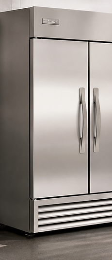 Commercial stainless steel refrigerator in a restaurant kitchen for Appliance Recovery of Nashville commercial refrigeration repair service