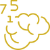 Gold brain with numbers floating above