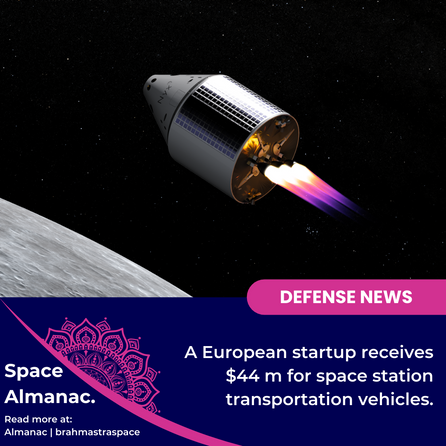 A European startup receives $44 million for space station transportation vehicles.