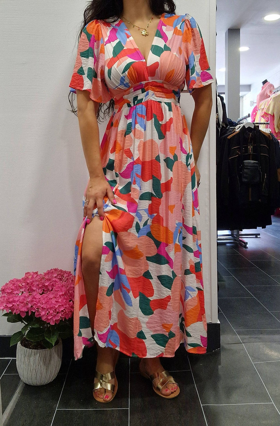 Miniature : Robe longue fleuris multicolor MÉLINE