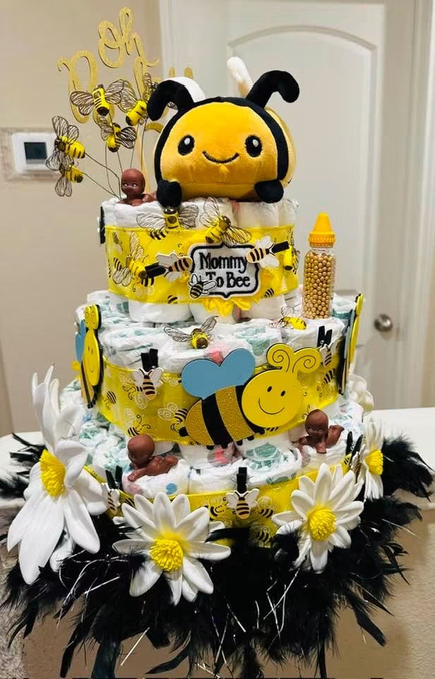 Bees diaper cake.JPG