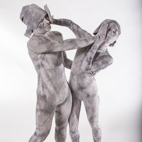 Michael Rosman living silver marble statues