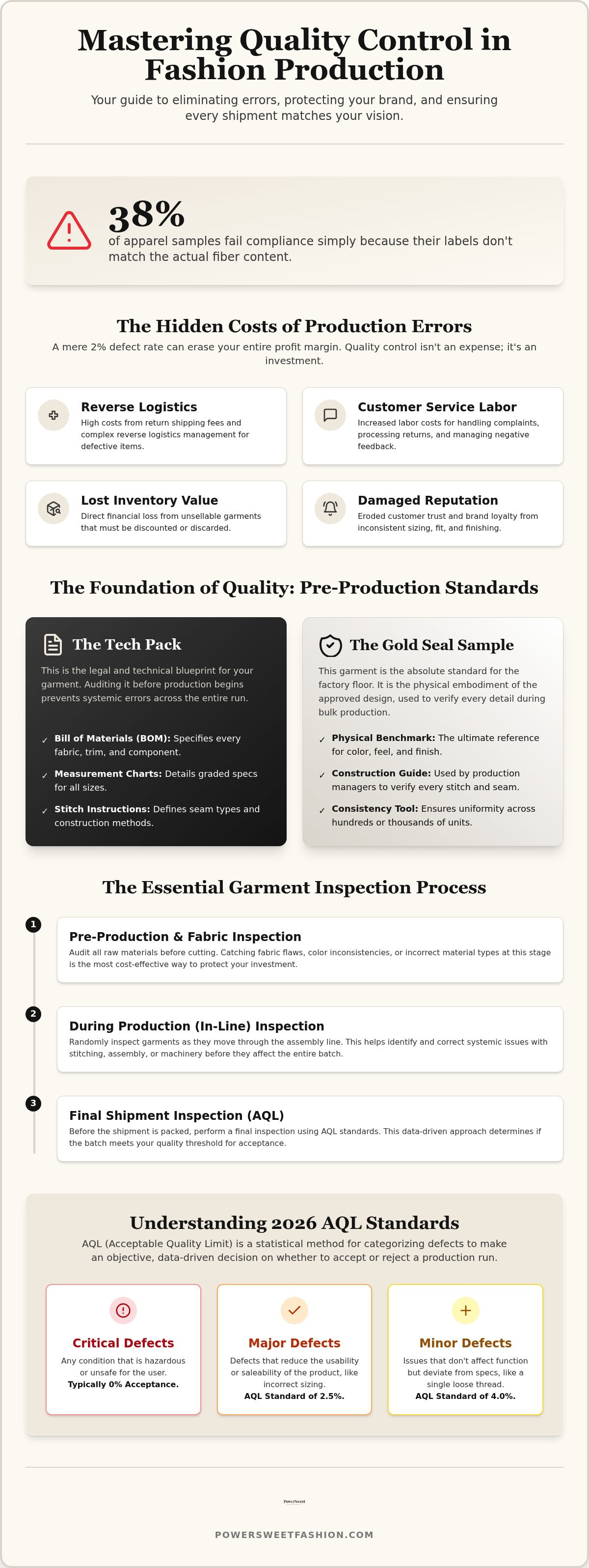 Clothing production quality control checklist
