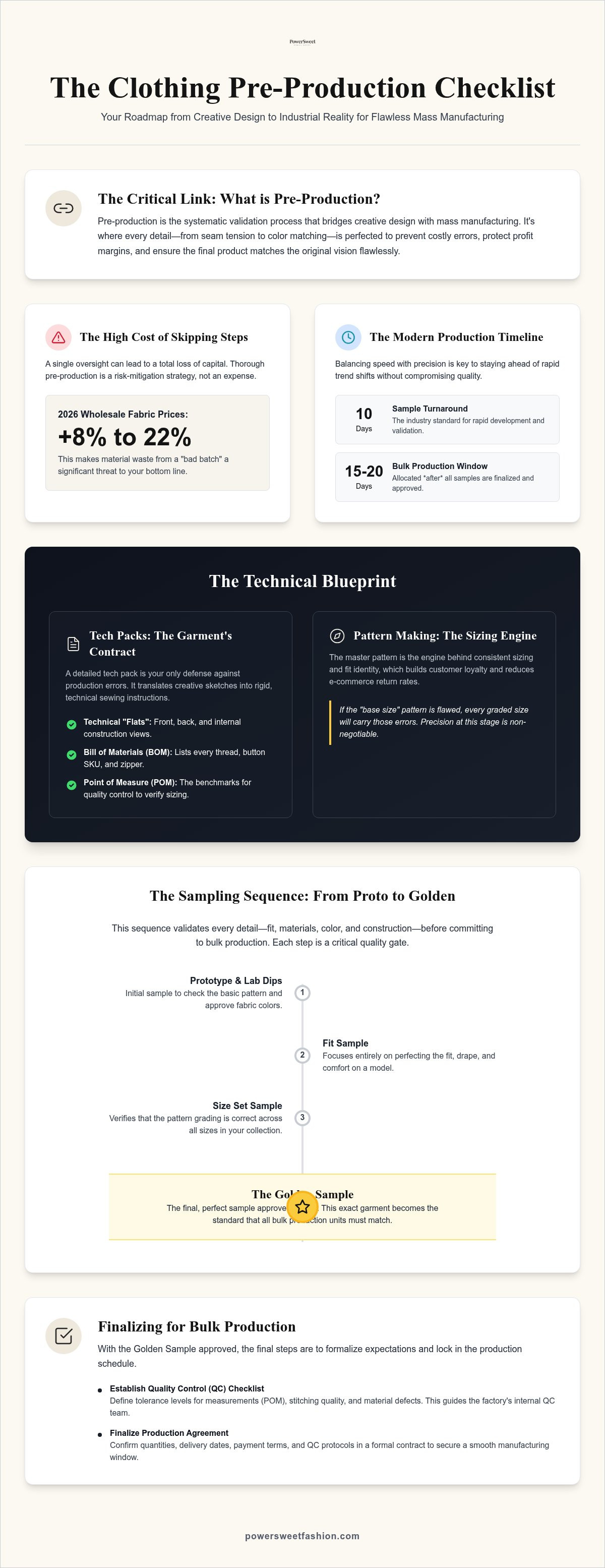 Clothing pre-production checklist