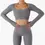 Thumbnail: Long Sleeve Ribbed Yoga Set Two Piece Biker Shorts Workout Gym Set