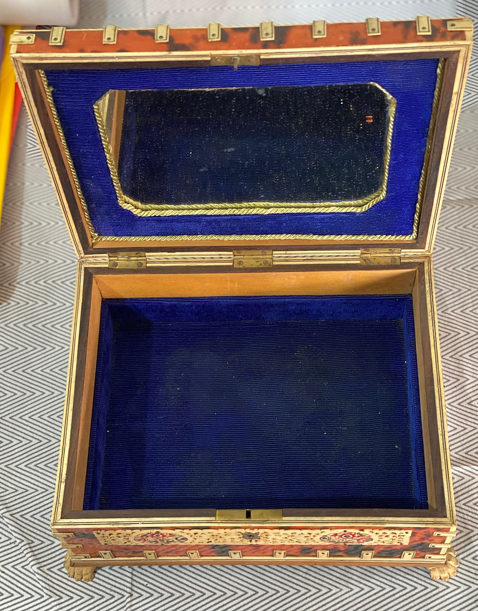 Thumbnail: Vintage Jewellery box, beautifully hand carved work on shell