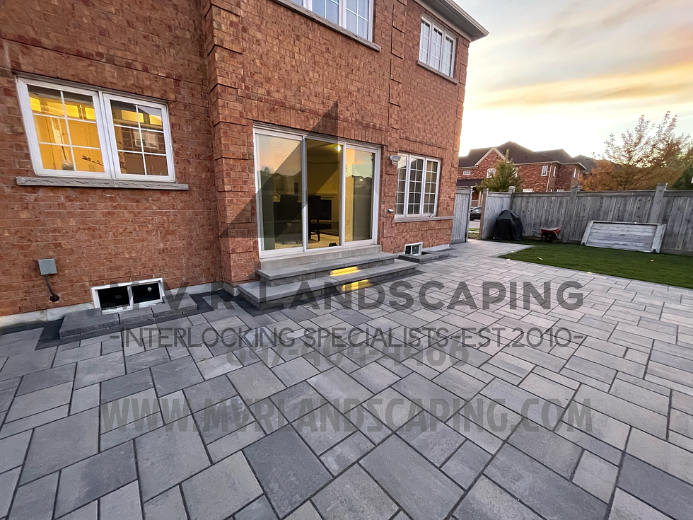 Mississauga backyard interlocking project by MVR Landscaping