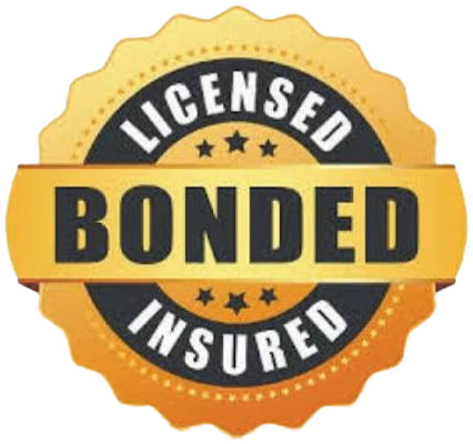 Licensed, bonded, and insured home care services badge.
